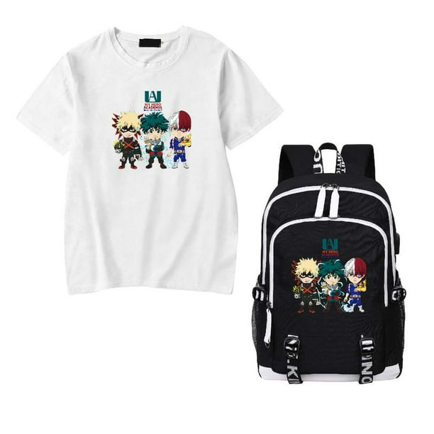 Anime My Hero Academia Backpack Teenagers Schoolbag USB Charge Laptop Travel bag